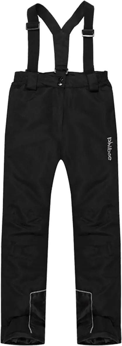 PHIBEE Girls' Waterproof Windproof Breathable Polyester Snow Ski Pants