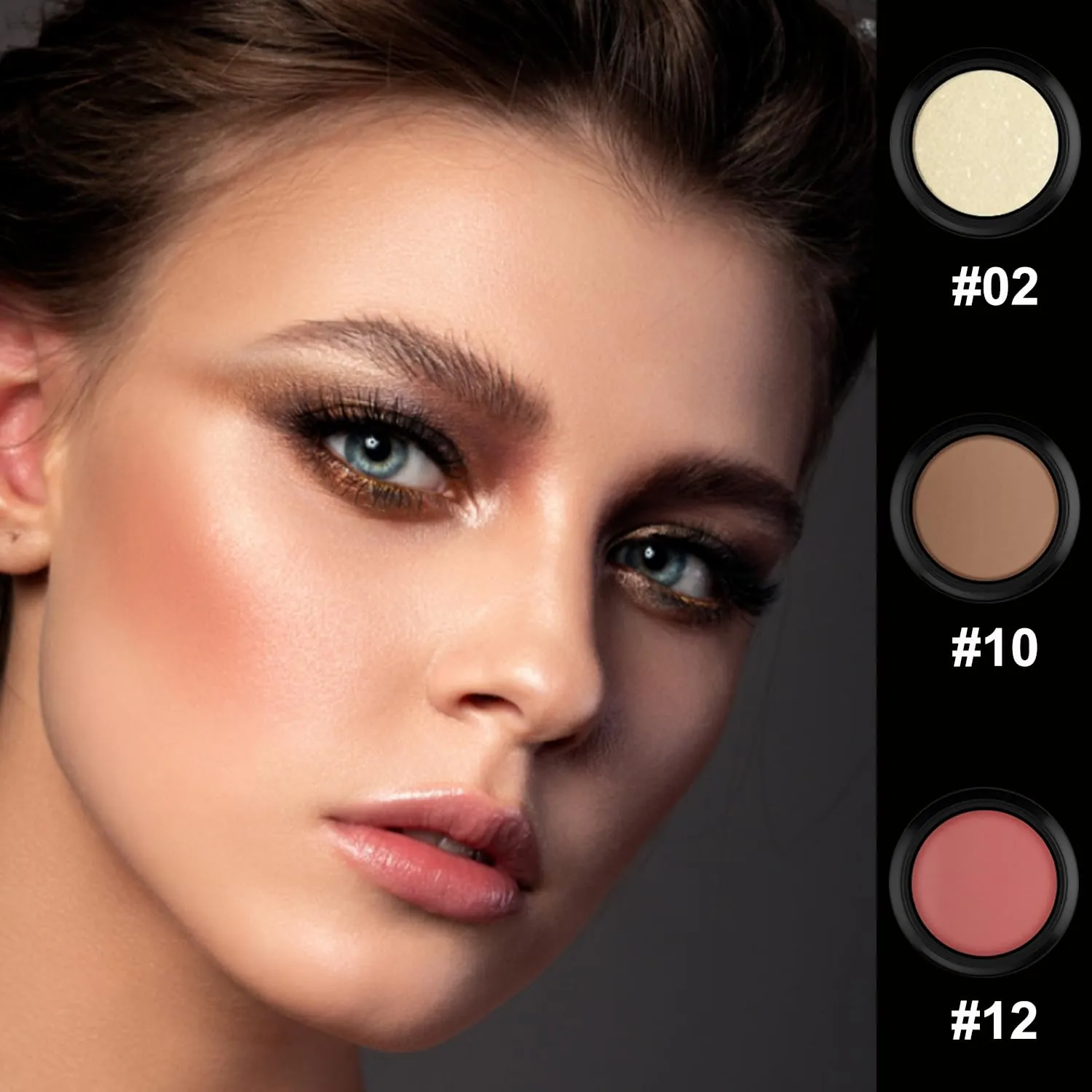 PHOERA Foundation,3 PCS Contour Stick Makeup Kit, Shades with Highlighter Stick, Blush Stick and Bronzer Contour Stick for Sculpt the Cheeks (104 105 Light-Medium Contour/Buff Beige Sand #02,#10,#12)