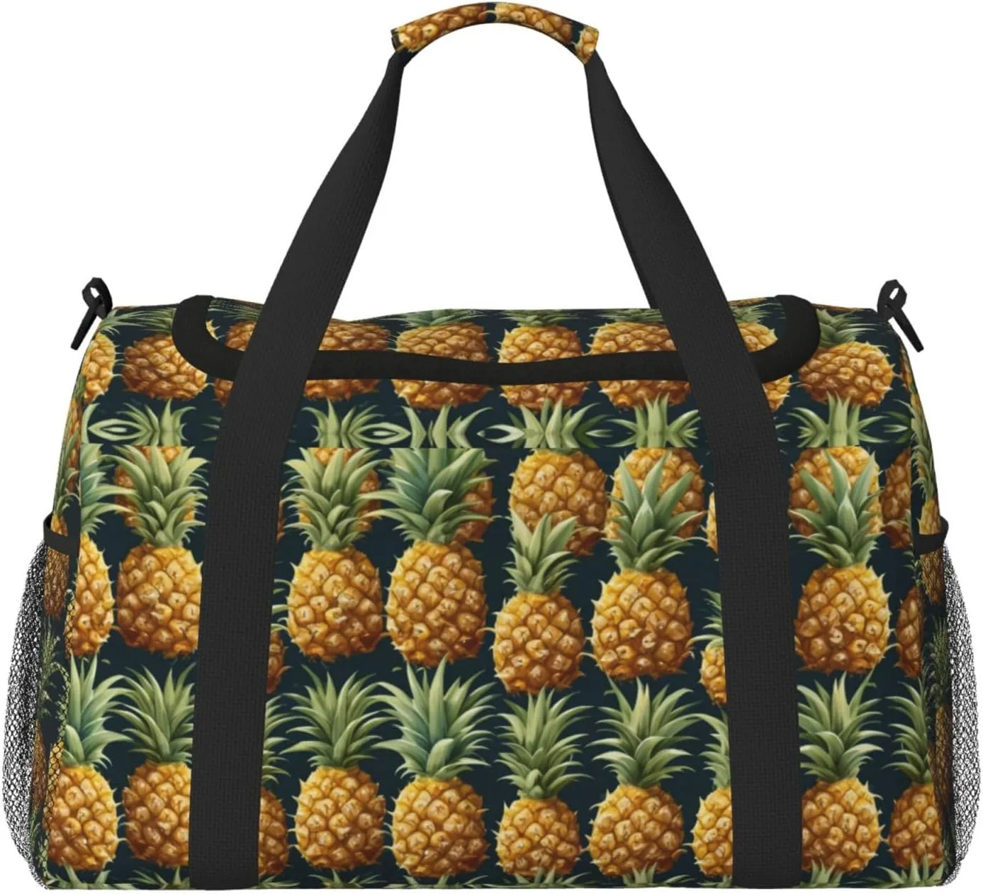 Pineapple print Weekender Overnight Carry On Bag Gym Luggage Bag Duffel Bag for Travel Women