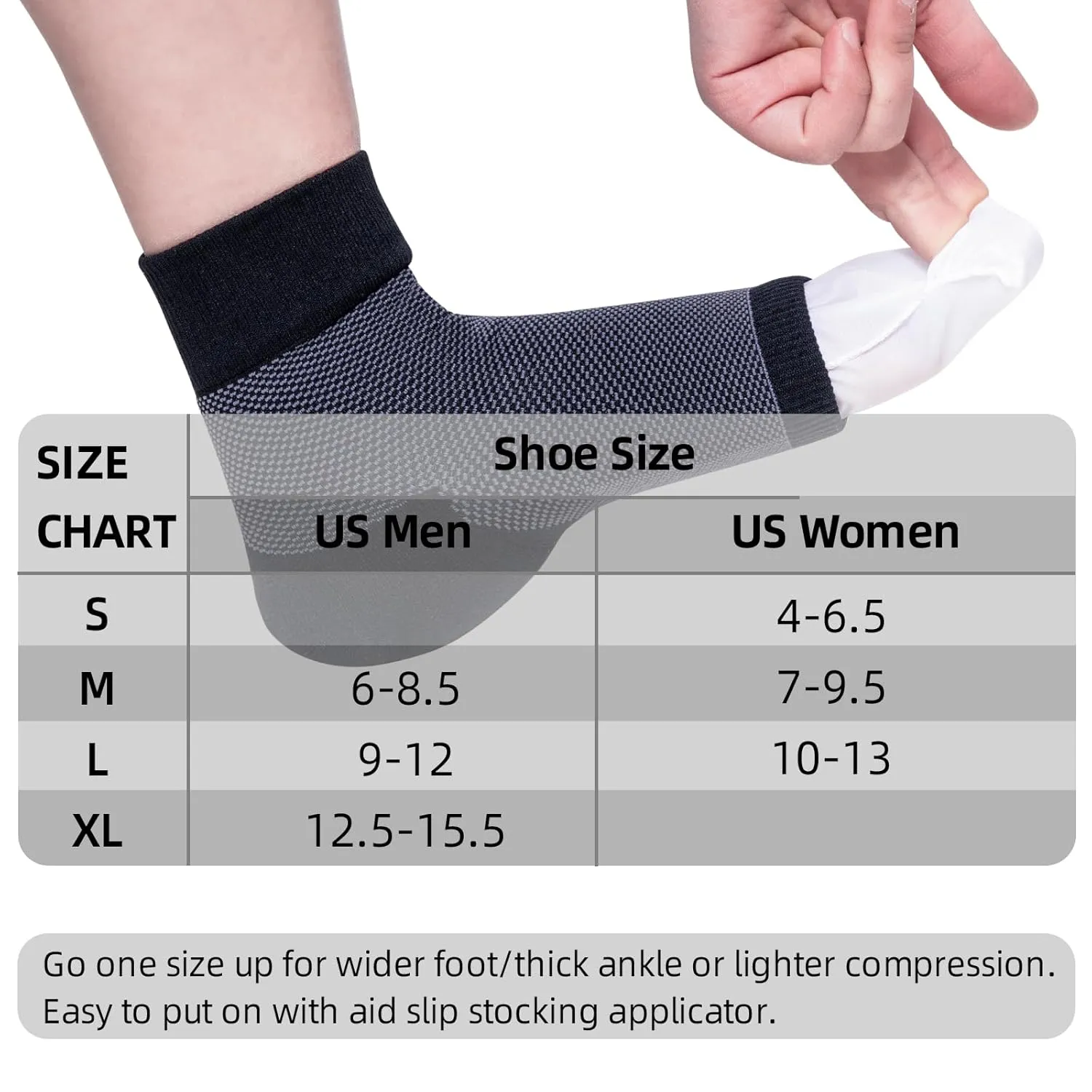 Plantar Fasciitis Sock (6 Pairs) with Cushioned Heel - Compression Foot Sleeves with Arch and Ankle Support - Achilles Tendonitis, Heel Spurs, Foot Fatigue, Sprain