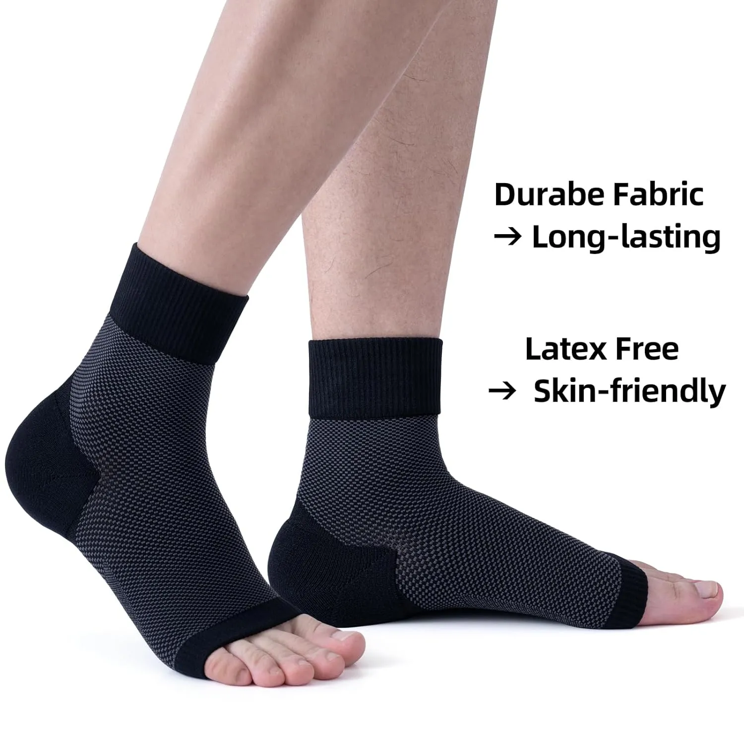 Plantar Fasciitis Sock (6 Pairs) with Cushioned Heel - Compression Foot Sleeves with Arch and Ankle Support - Achilles Tendonitis, Heel Spurs, Foot Fatigue, Sprain