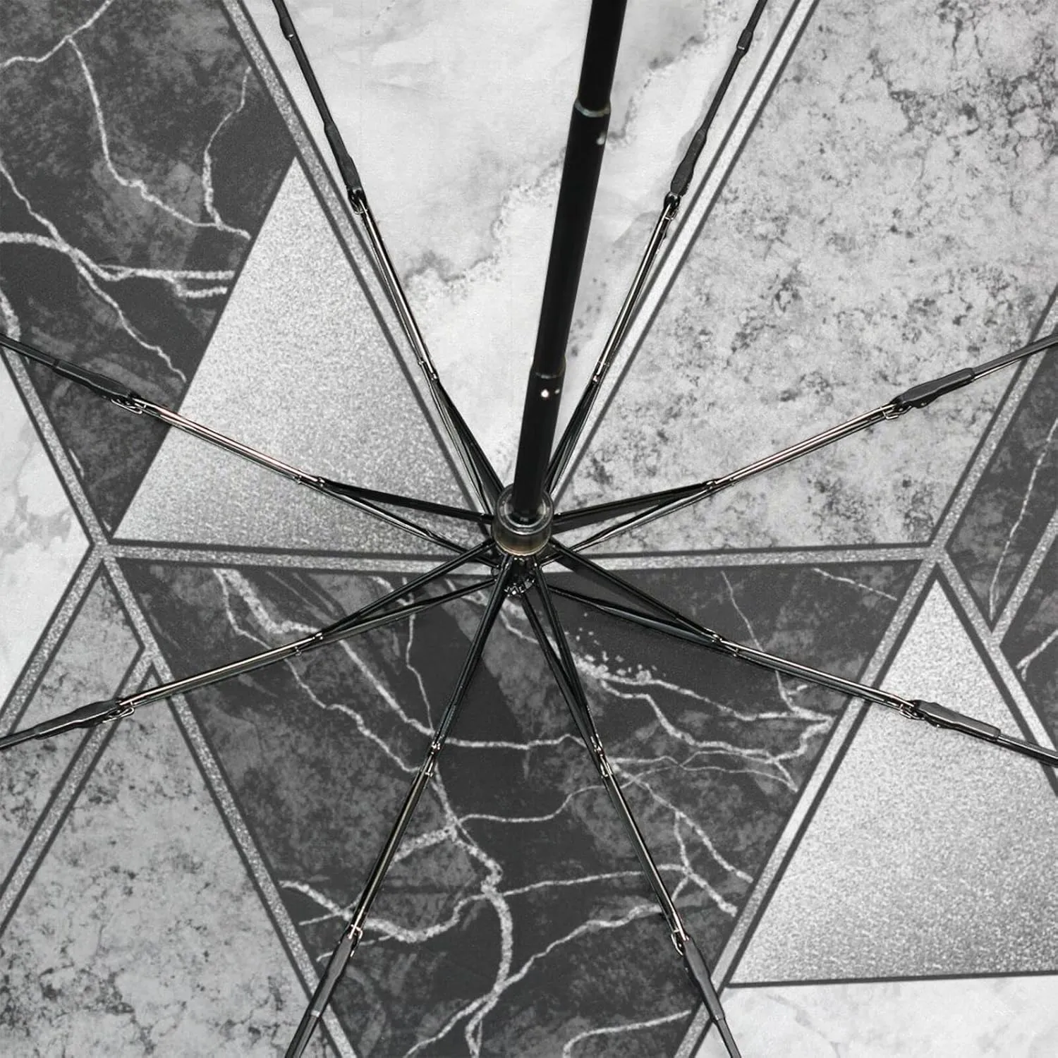 Poeticcity Rain Travel Umbrella, Hand Open Close Windproof Waterproof Folding Umbrella, Compact Canopy Strong Ray Parasol Umbrella
