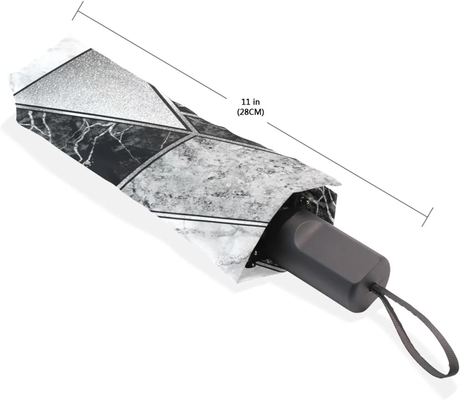 Poeticcity Rain Travel Umbrella, Hand Open Close Windproof Waterproof Folding Umbrella, Compact Canopy Strong Ray Parasol Umbrella