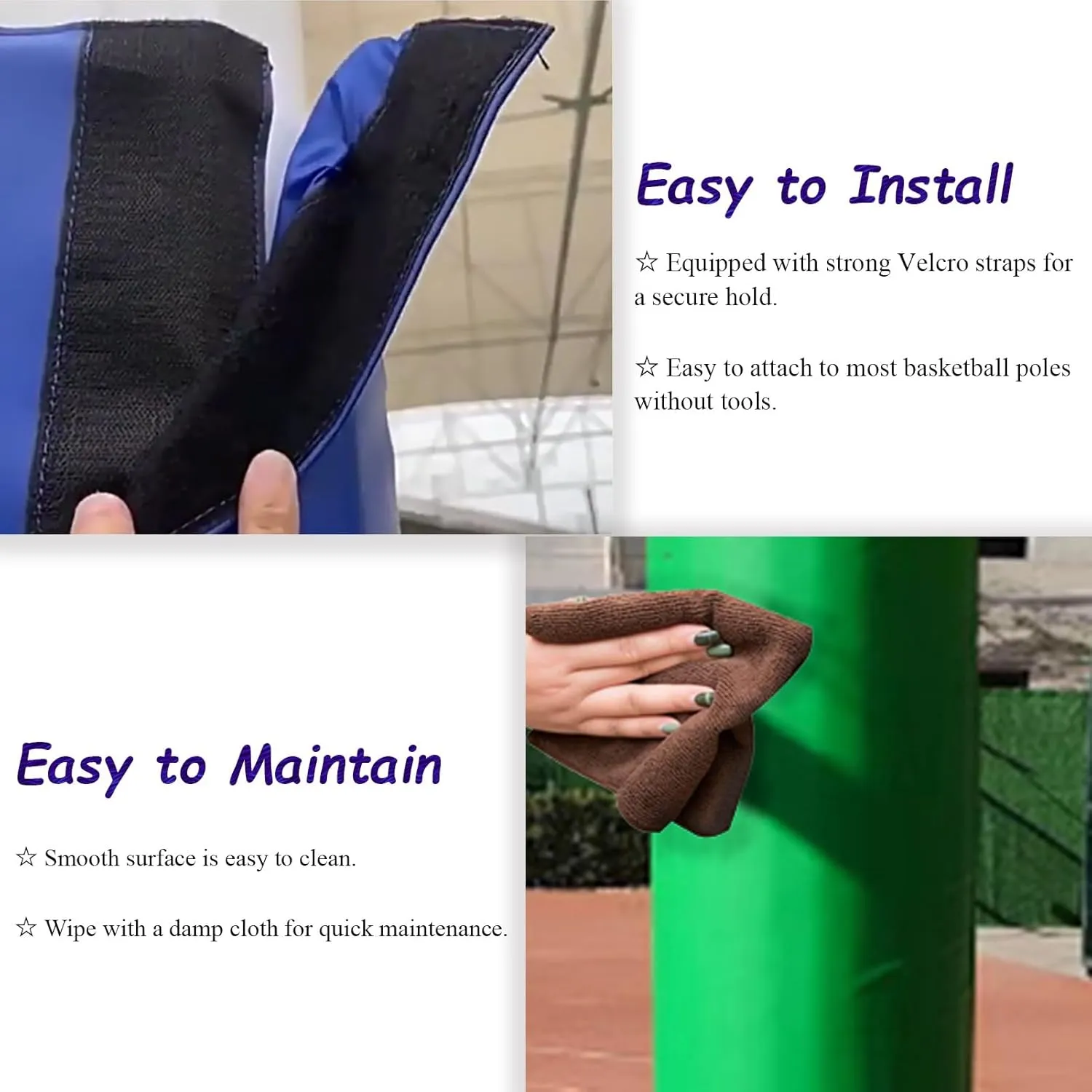 Pole Padding Weatherproof Basketball Pole Padding Outdoor, Wrap Around Pole Removable, Column Wrap with Velcro Straps, Basketball Training Equipment(Orange,Dia 22cm(8 5/8"))