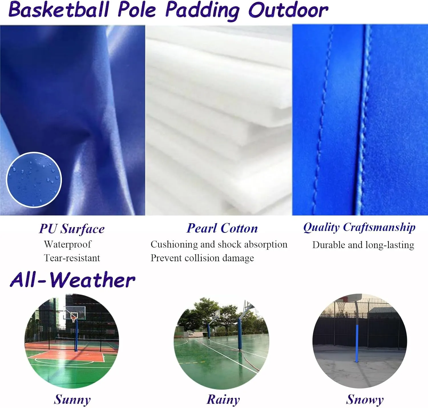 Pole Padding Weatherproof Basketball Pole Padding Outdoor, Wrap Around Pole Removable, Column Wrap with Velcro Straps, Basketball Training Equipment(Orange,Dia 22cm(8 5/8"))