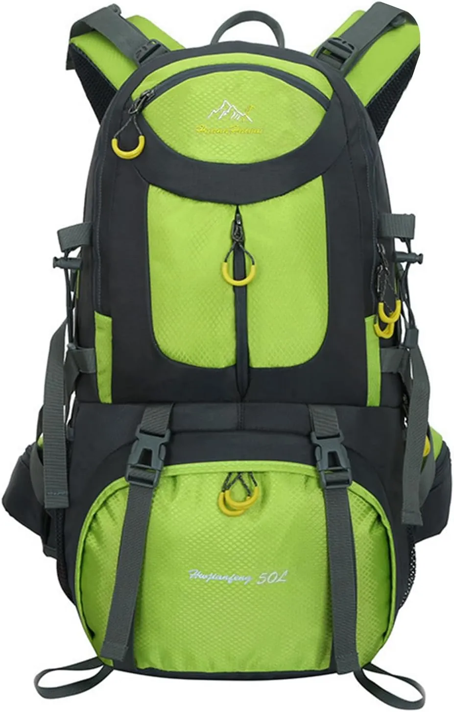 PORRASSO 50L Hiking Backpack Trekking Rucksack Waterproof Daypack Durable Backpack for Women Men Camping Cycling Climbing Outdoor Sports Green