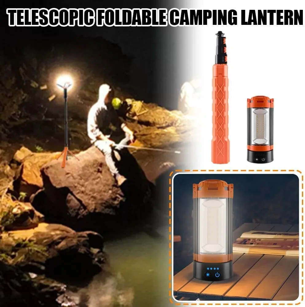 Portable Camping Light with Stand 6ft Max Height, Rechargeable Cordless Work Light with 3 LED Lamp Heads, 2500 Lumens Dimmable Magnetic Emergency Flashlight with Detachable Tripod