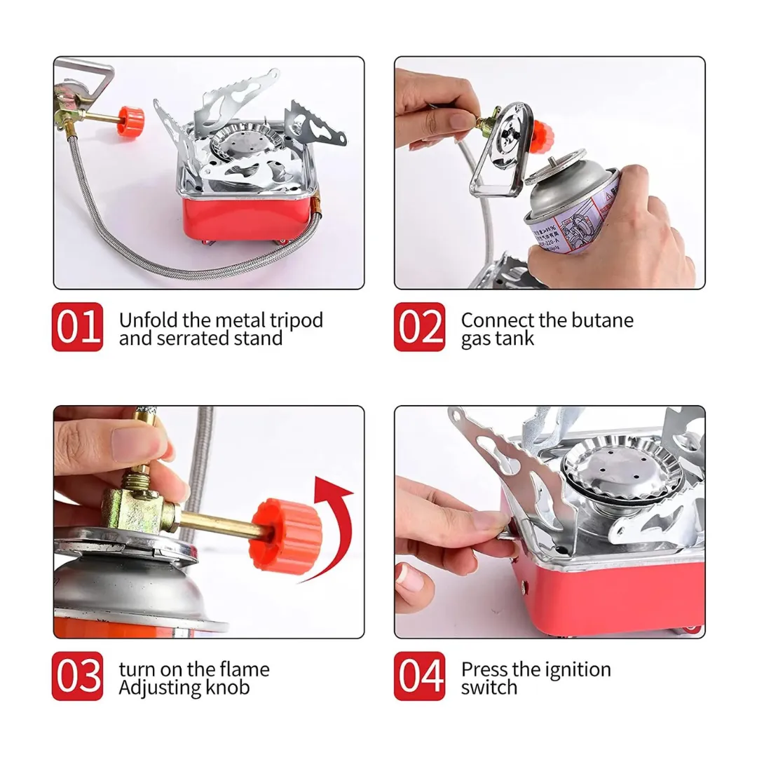 Portable camping Stove With Enhanced Security Gas Pipe