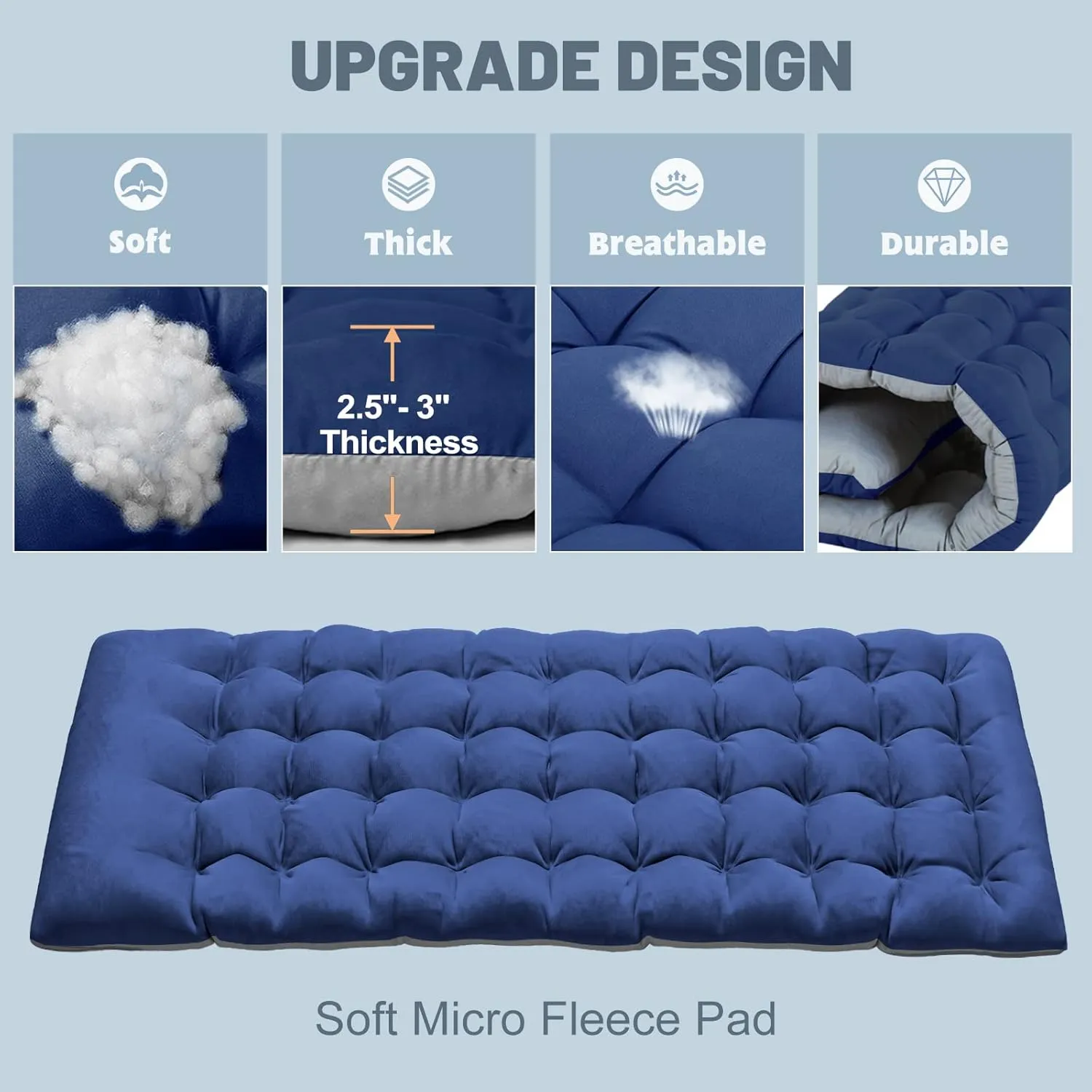 Portable Folding Camping Cot for Adults - Comfortable Sleep Bed with Mattress & Carry Bag for Outdoor Travel, Hiking, Beach, Backpacking, Easy Setup