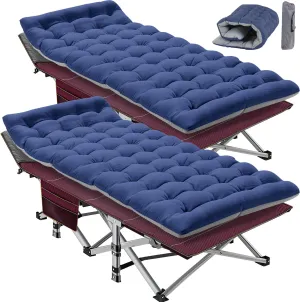 Portable Folding Camping Cot for Adults - Comfortable Sleep Bed with Mattress & Carry Bag for Outdoor Travel, Hiking, Beach, Backpacking, Easy Setup