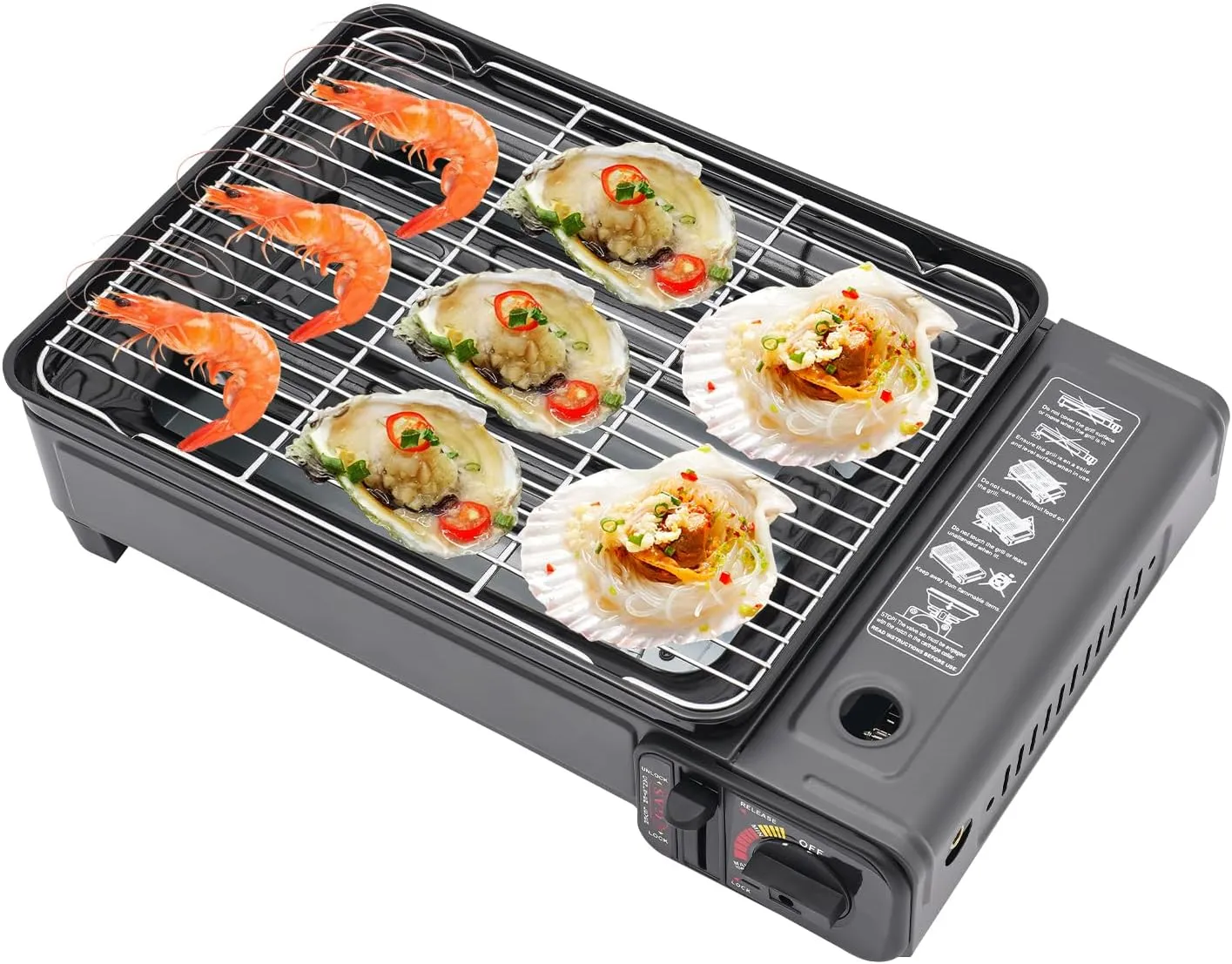Portable Gas Grill, Portable Butane Stove Camping Stove with Carry Case, Tabletop BBQ Grill, Portable Grill for Outdoor Cooking Camping Tailgating