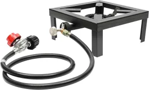 Portable GasOne High Pressure Single Propane Burner Outdoor Gas Stove Propane Burner Cooker 0-20PSI Regulator & Hose for Camping, Tailgating, Seafood Boil,Home Brewing