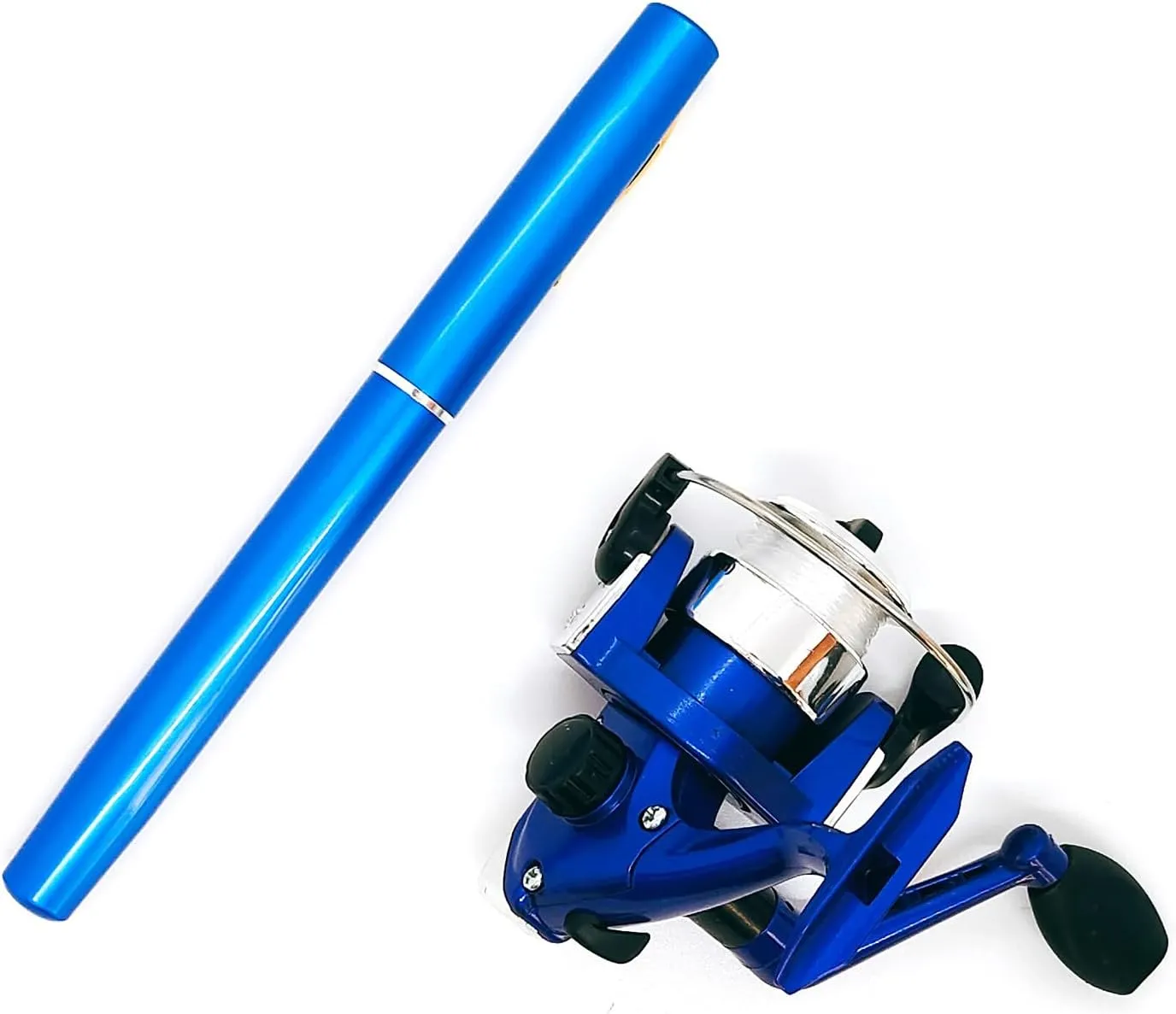 Portable Small Pen Fishing Rod Spinning Reel Combos, 38" 55" Compact Telescopic Fish Pole Kits for All Season Fishing in Rivers, Lakes, Ice, etc.