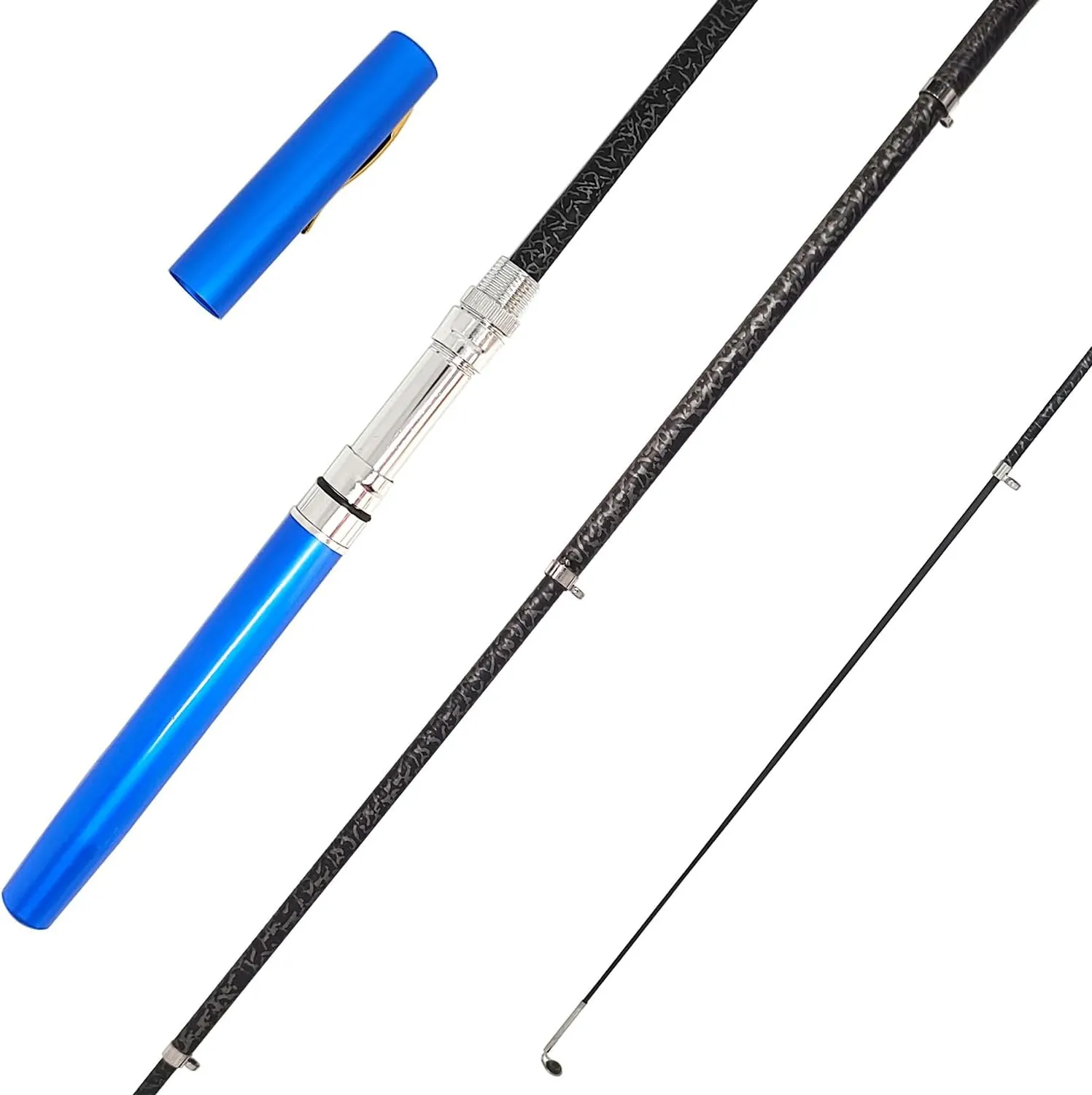 Portable Small Pen Fishing Rod Spinning Reel Combos, 38" 55" Compact Telescopic Fish Pole Kits for All Season Fishing in Rivers, Lakes, Ice, etc.