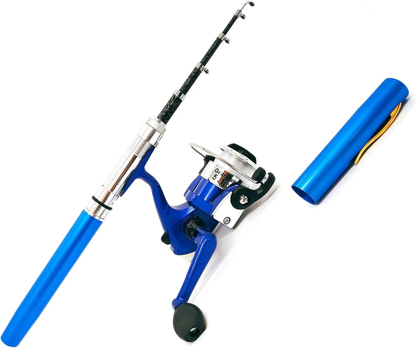 Portable Small Pen Fishing Rod Spinning Reel Combos, 38" 55" Compact Telescopic Fish Pole Kits for All Season Fishing in Rivers, Lakes, Ice, etc.
