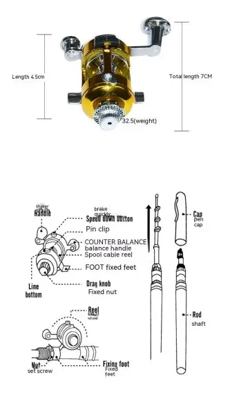 Portable Telescopic Fishing Rod Kit for Stream Ice and Sea Fishing