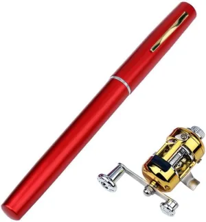 Portable Telescopic Mini Fishing Rod and Reel, Aluminum Alloy, Pen Shape, Pocket Size Fishing Rod,Aluminum Alloy Fishing Rod, Small Mini Pen Shape Fishing Rod