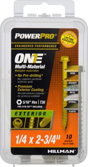 PowerPro 116891 Multi-Material Screws, Bronze, 10 Piece