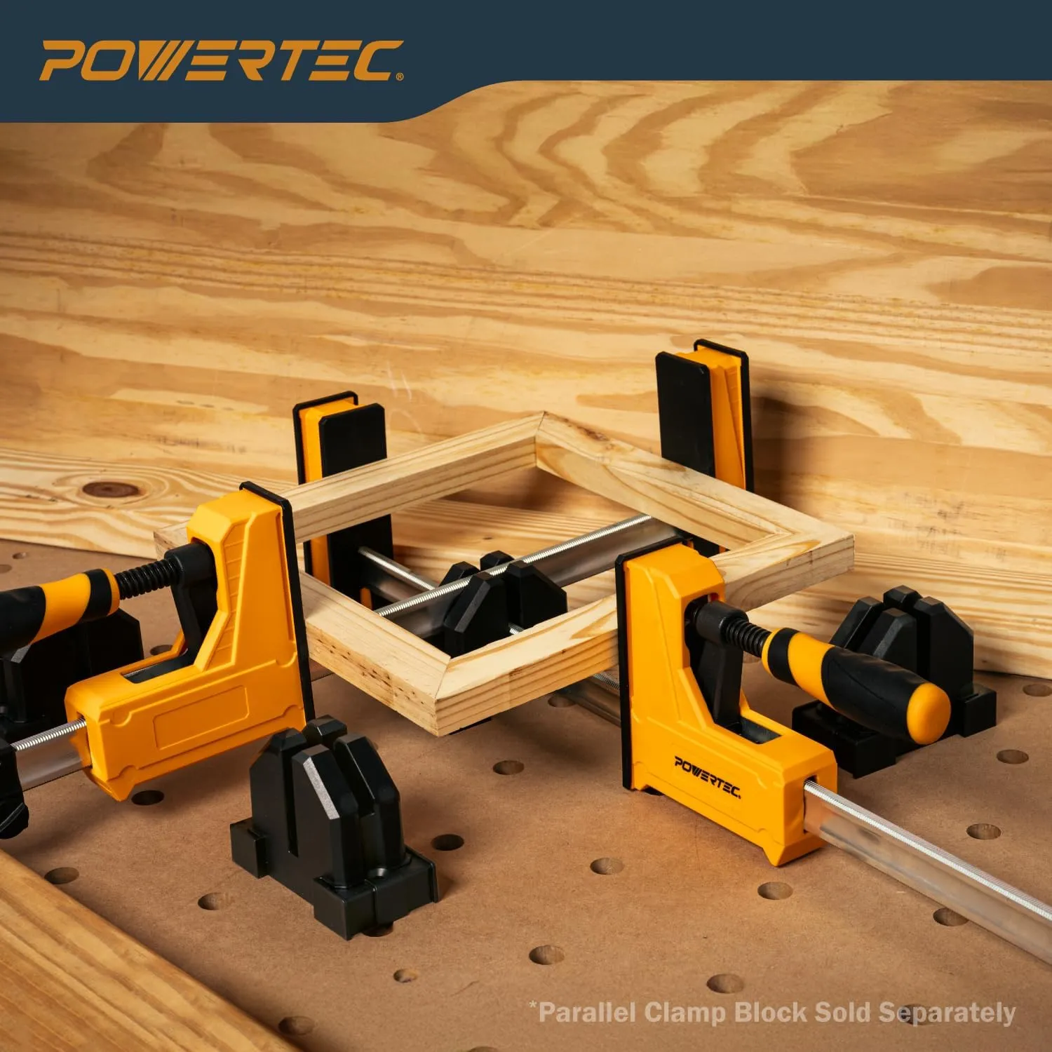 POWERTEC 71368V 24-Inch Woodworking Parallel Clamps | Jaw Bar Clamp Spreader Tool, 2PK