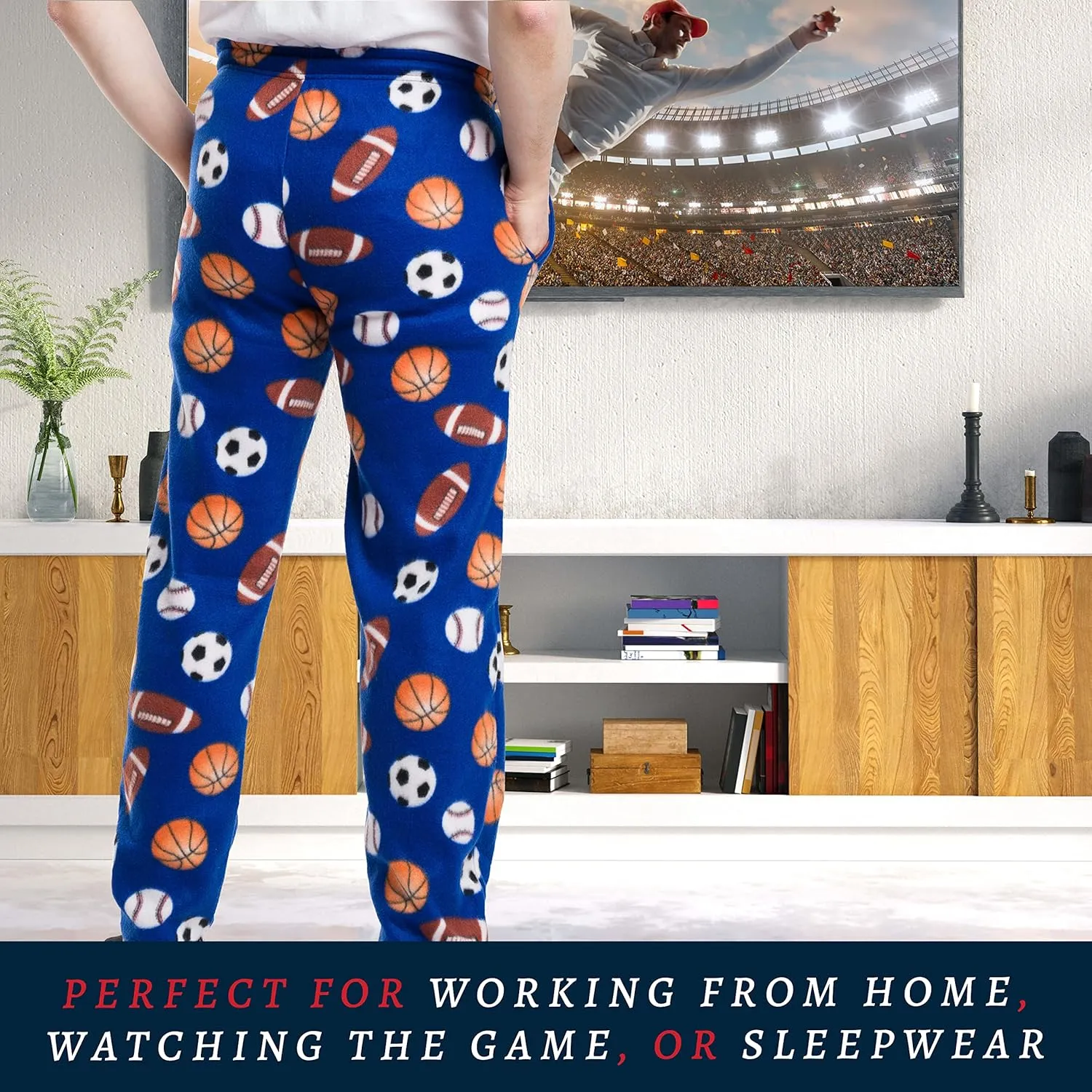 Premium Wear Men's Lounge Pants Fleece Pajamas with Pockets