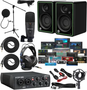 PreSonus AudioBox 96 Audio Interface with Newest Version Studio One Artist Software Pack with CR4-X Creative Reference Multimedia Monitors and 1/4” Instrument Cables