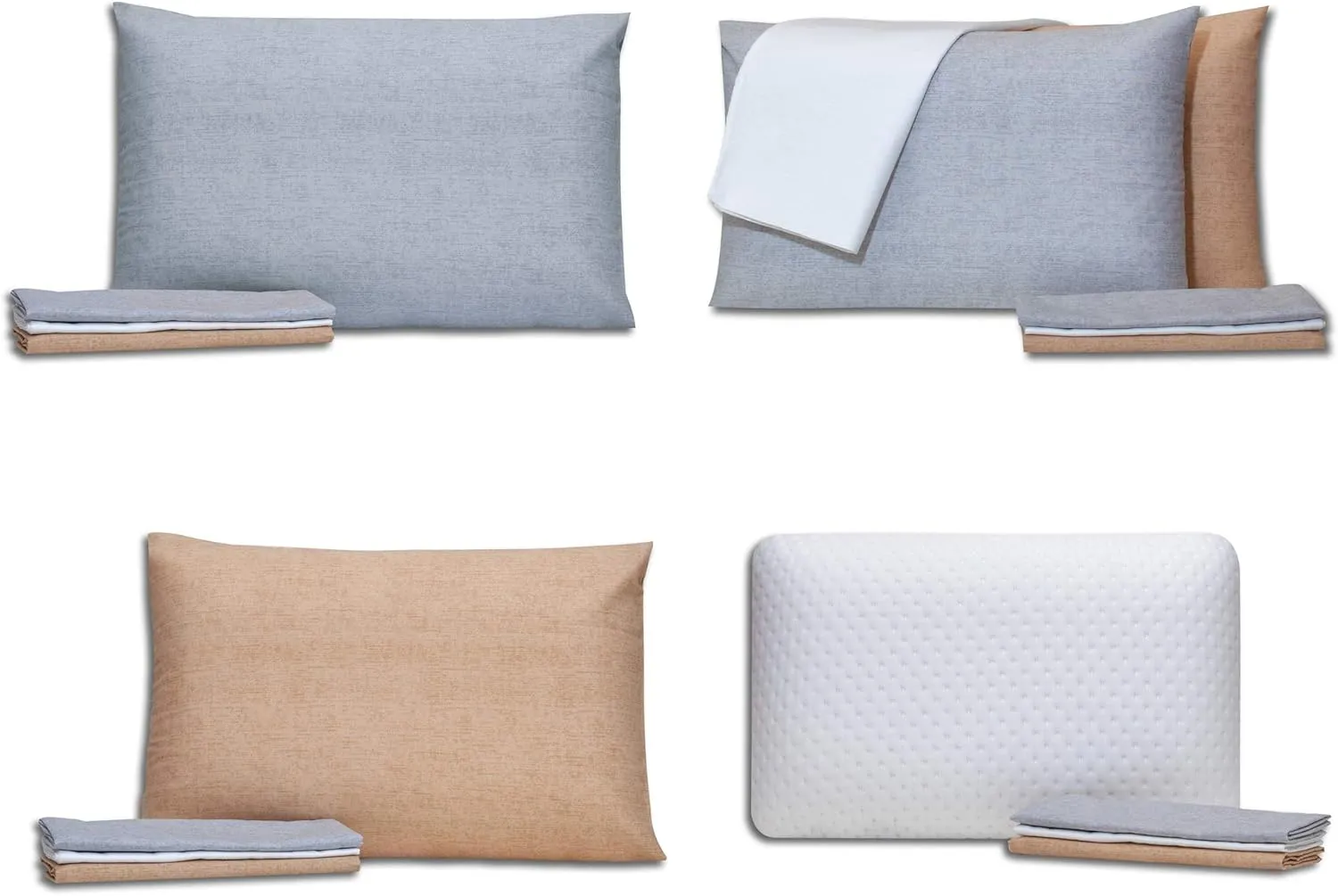 ProComf Travel and Camping Mate/Baby/Kid's/Teen's/Adult's Memory Foam Pillow (Snow White with Covers)