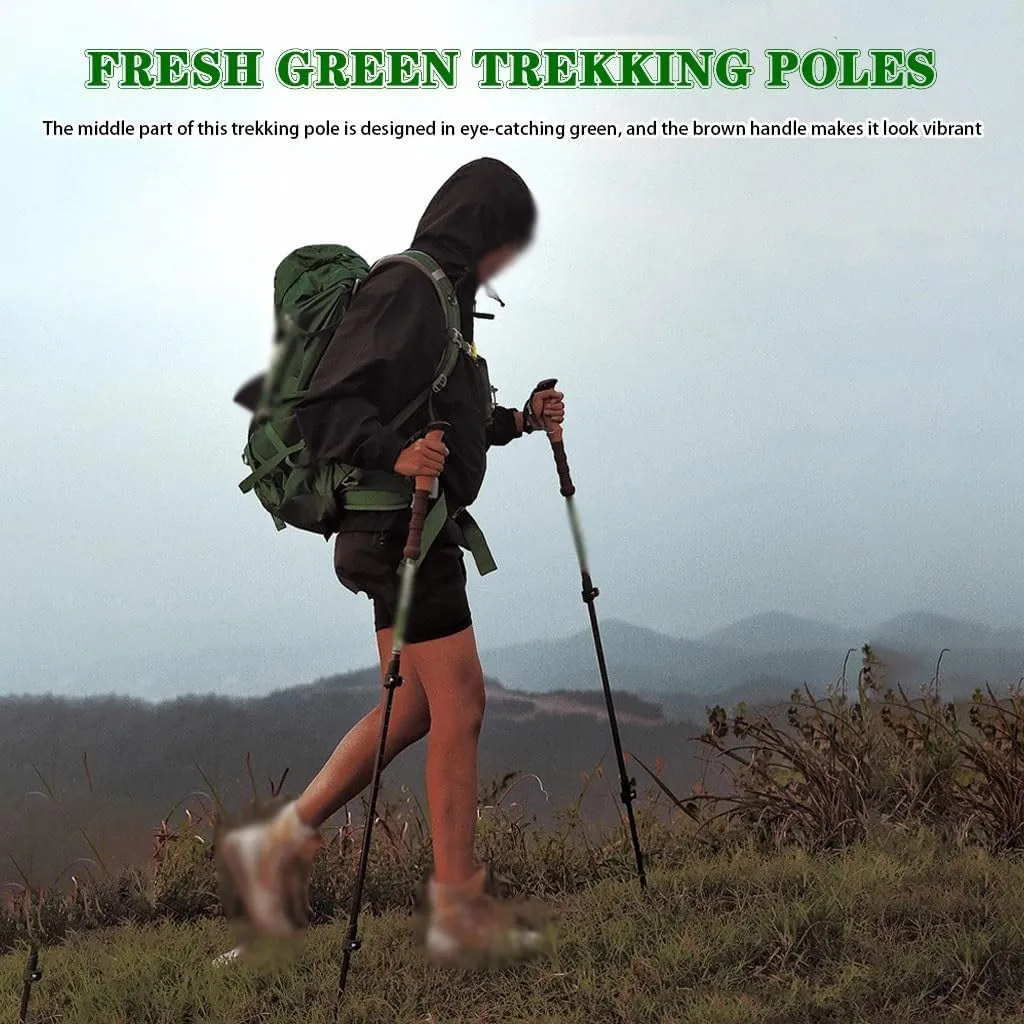 Professional Telescopic Trekking Poles, Ultra-Light Carbon   Aluminum Walking Sticks, with Cork Grip   EVA Extended Handle, for Men, Women