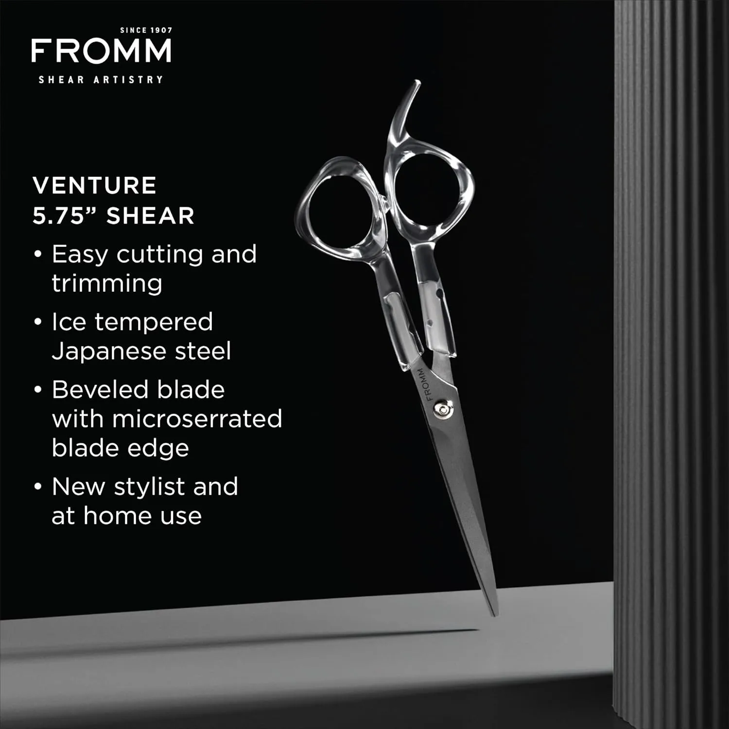 Professional Venture 5.75" Easy Trimming & Hair Cutting Shears with Japanese Steel and Microserrated Edge for Precise Cuts