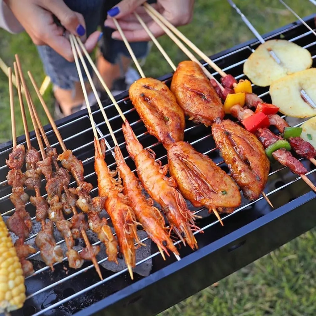 Pull Type Barbecue Rack Household Charcoal Grill Outdoor Barbecue Skewer Stove