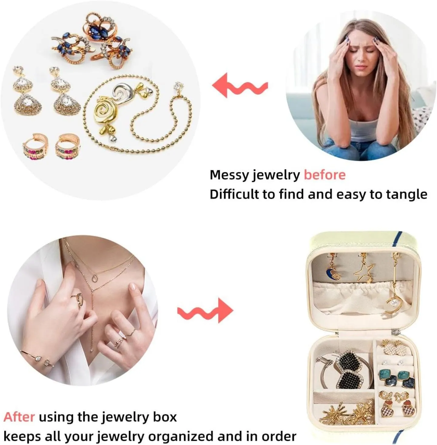 PVC Leather Jewelry Organizer Box Small Jewelry Boxes Travel Jewelry Case Accessories for Women Girls, Portable Jewelry Storage Holder for Rings Earrings,(Cosmic Alpaca)