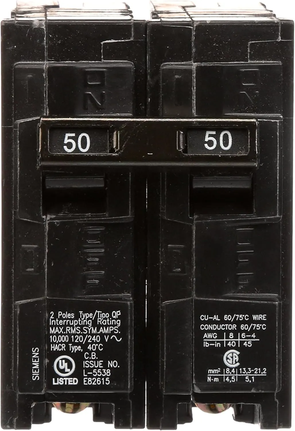 Q250 50-Amp Double Pole Type QP Circuit Breaker