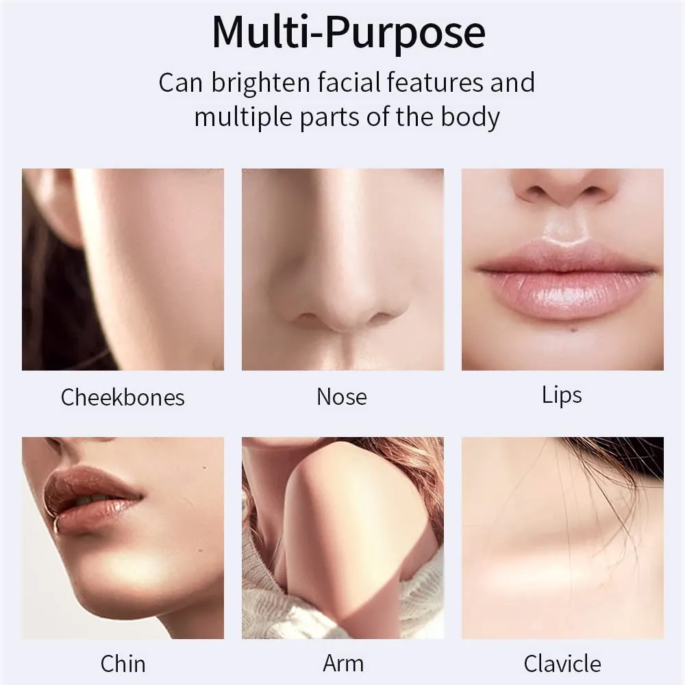 QiBest Highlighter Stick Soft Mist Highlighter Stereo Brightening and Contouring Stick Shadow Contour Concealer Palette Long Wear Cosmetics Makeup Women Gifts Professional (D)
