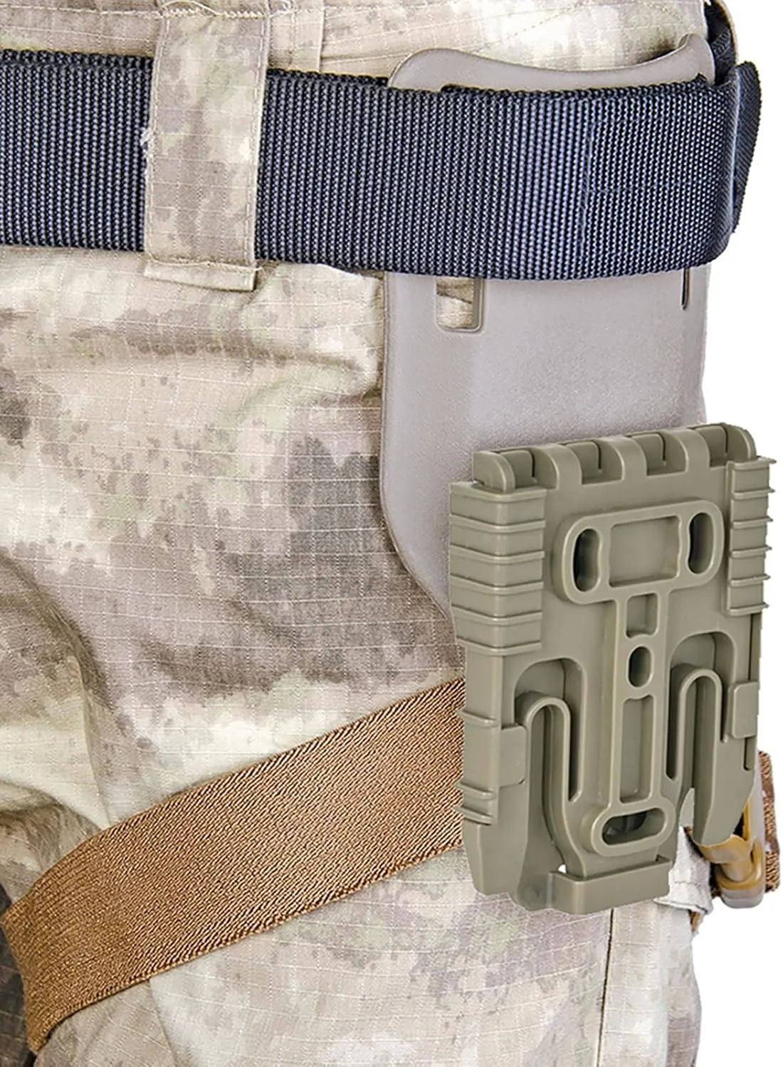 QLS Quick Locking System Kit with Fork & Duty Receiver Plate with Thigh Straps, Mid-Ride Universal Belt Loop Platform, Quick Draw Holsters