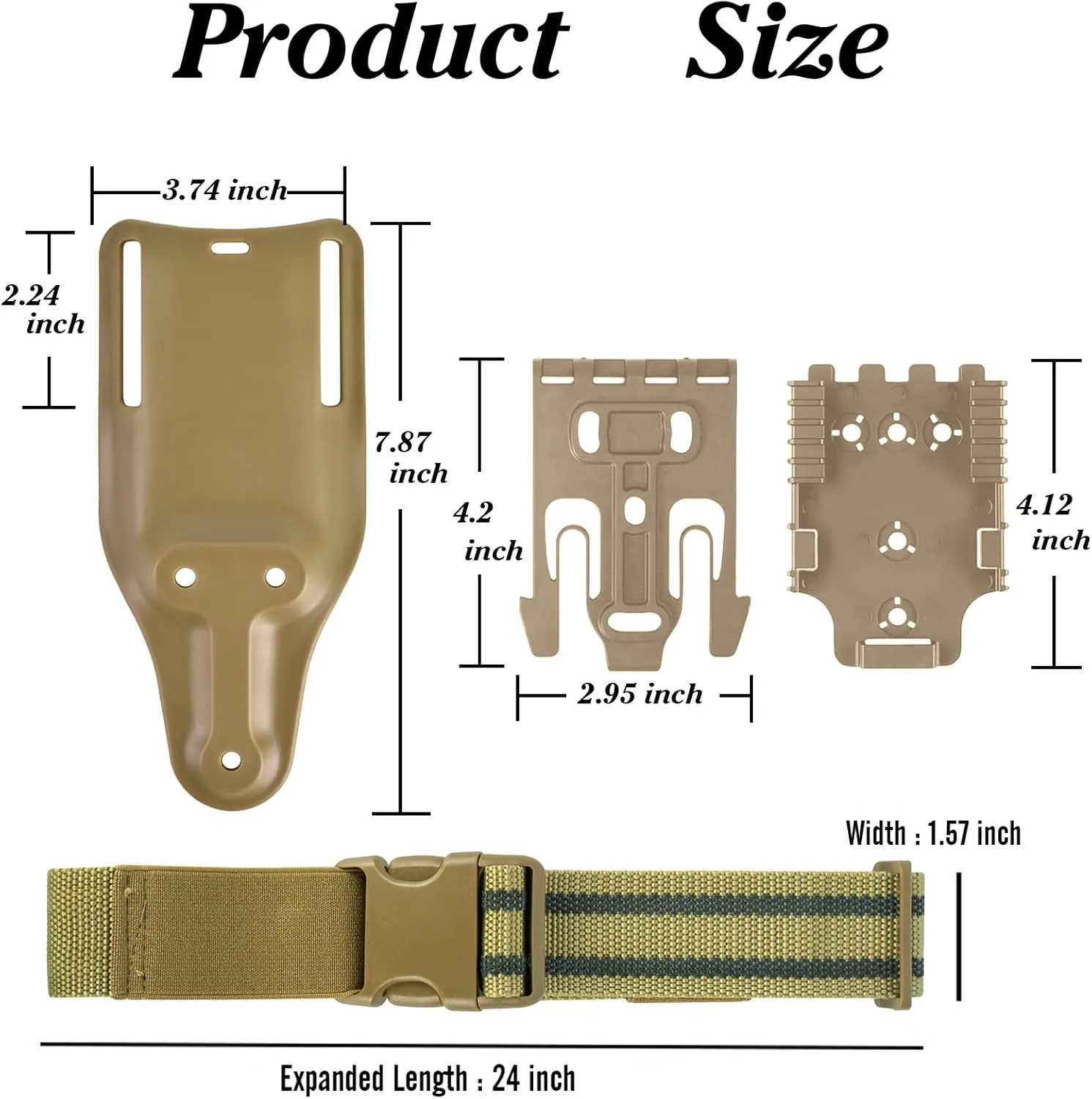 QLS Quick Locking System Kit with Fork & Duty Receiver Plate with Thigh Straps, Mid-Ride Universal Belt Loop Platform, Quick Draw Holsters