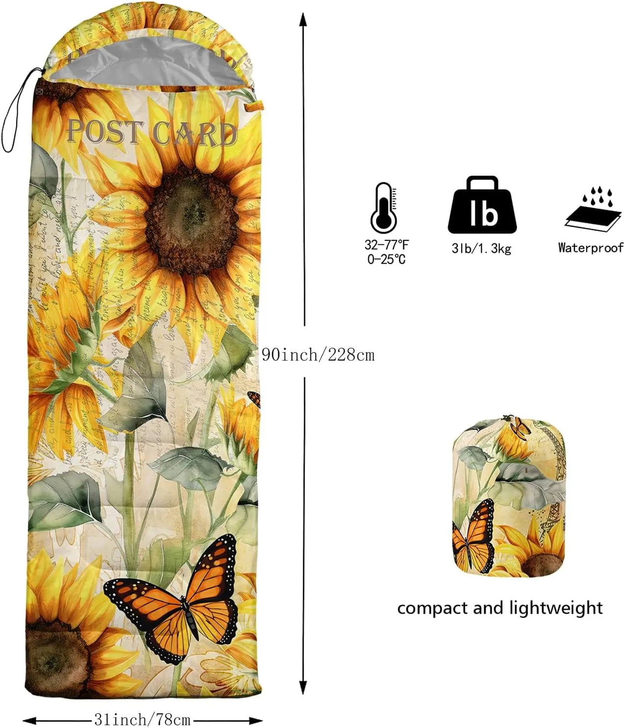QOOMO Camping Sleeping Bags,3 Season Warm & Cool Weather,Lightweight,Waterproof Sleeping Bags for Adults & Kids,Traveling,and Outdoors,Camping Gear Equipment
