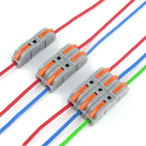 Quick Compact Wire Connector Push-in 1 in 1 Out Terminal Block Splice Electrical Cable Connectors Compact Lever Junction Box(Bag NC-221 Yellow)