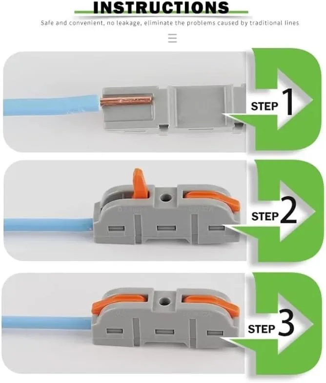 Quick Splicing Multiplex Butt Wire Connector Compact Electrical Cable Terminal Block Home Wiring Connectors Junction Box(100PCS Bag)