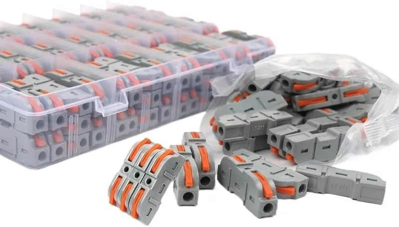 Quick Splicing Multiplex Butt Wire Connector Compact Electrical Cable Terminal Block Home Wiring Connectors Junction Box(100PCS Bag)