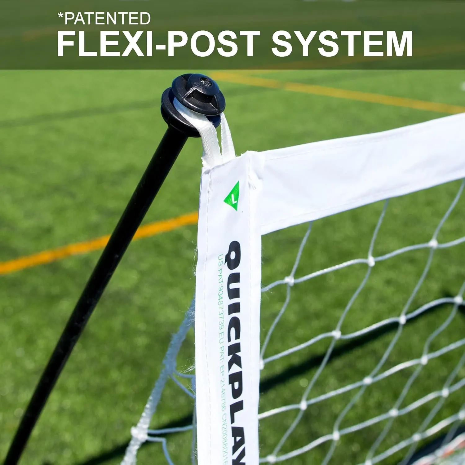 QUICKPLAY Kickster Elite Portable Soccer Goal | Integrated Weighted Base for Training on Turf, Hard Floors or Grass | Sizes 5x3', 6x4', 12x6', 16x7', & 3x2M [Single Goal]