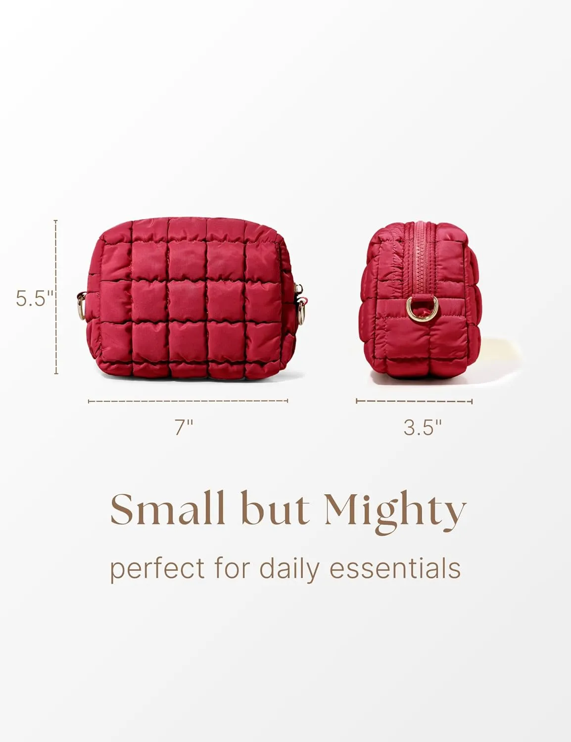 Quilted Makeup Bag Puffy Cosmetic Bag Cute Puffer Travel Toiletry Bag for Women, Small Makeup Pouch for Purse Quilted Cosmetic Pouch for Essentials Toiletries, Gift for Women, Girls