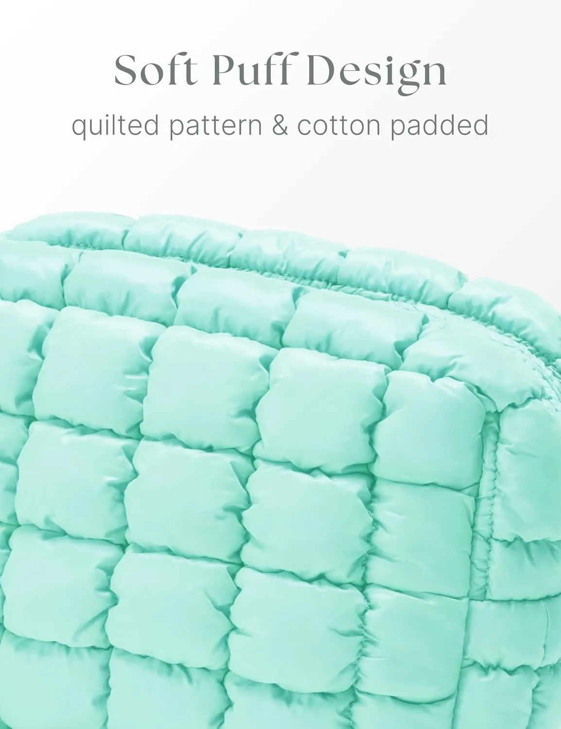 Quilted Makeup Bag Puffy Cosmetic Bag Cute Puffer Travel Toiletry Bag for Women, Small Makeup Pouch for Purse Quilted Cosmetic Pouch for Essentials Toiletries, Gift for Women, Girls