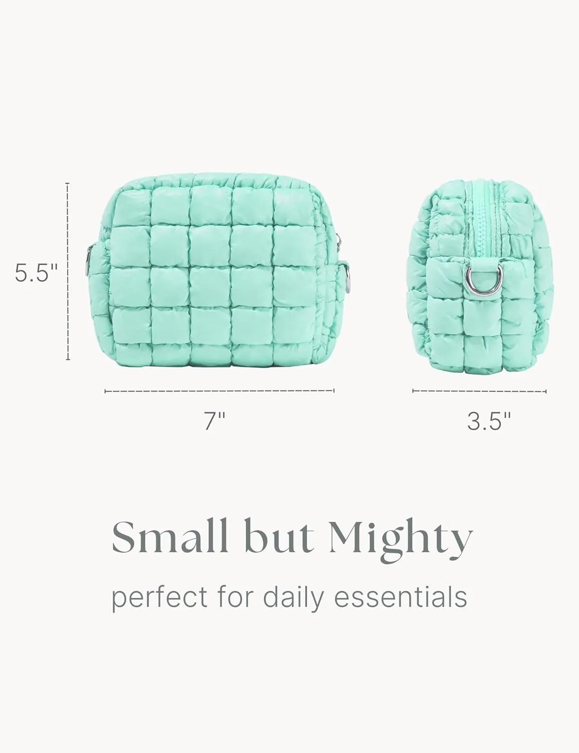 Quilted Makeup Bag Puffy Cosmetic Bag Cute Puffer Travel Toiletry Bag for Women, Small Makeup Pouch for Purse Quilted Cosmetic Pouch for Essentials Toiletries, Gift for Women, Girls