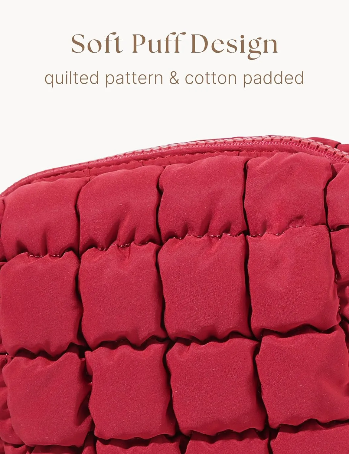 Quilted Makeup Bag Puffy Cosmetic Bag Cute Puffer Travel Toiletry Bag for Women, Small Makeup Pouch for Purse Quilted Cosmetic Pouch for Essentials Toiletries, Gift for Women, Girls