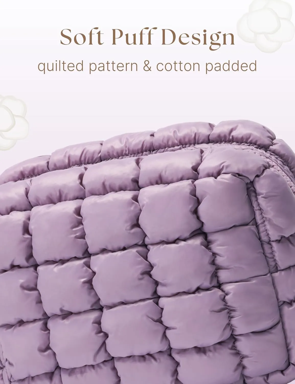 Quilted Makeup Bag Puffy Cosmetic Bag Puffer Travel Toiletry Bag for Women, Small Makeup Pouch for Purse Quilted Cosmetic Pouch for Essentials Toiletries, Gift for Women