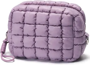 Quilted Makeup Bag Puffy Cosmetic Bag Puffer Travel Toiletry Bag for Women, Small Makeup Pouch for Purse Quilted Cosmetic Pouch for Essentials Toiletries, Gift for Women