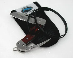 "Tested at Sea" Myerchin Knives WF377P Crew Rigging Knife 3/4" Serrated Blade and Marlin Spike 🐳 With Leather Lanyard Strap