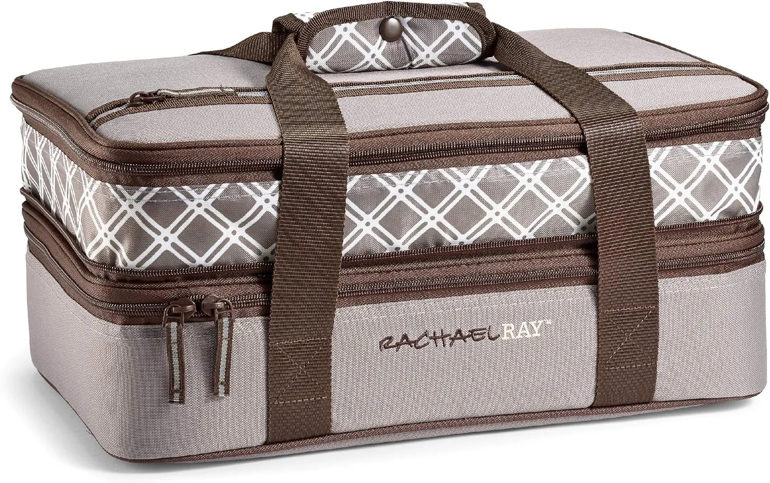 Rachael Ray Expandable Insulated Casserole Carrier for Hot or Cold Food, Thermal Lasagna Lugger Tote for Potluck, Parties, Picnic, and Cookouts, Fits 9" x 13" Baking Dish