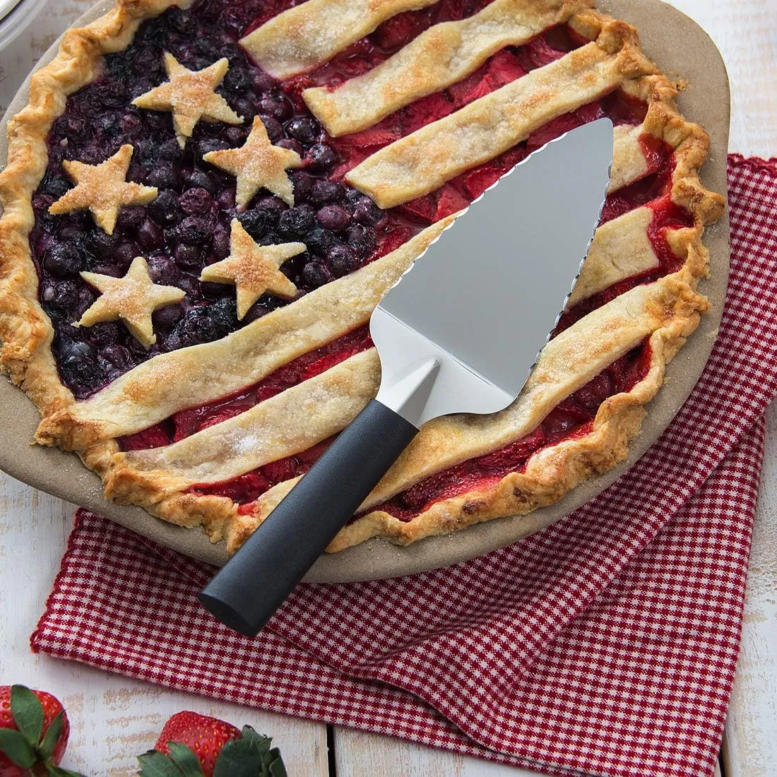 Rada Cutlery Serrated Pie Server, Black Handle, Pack of 2