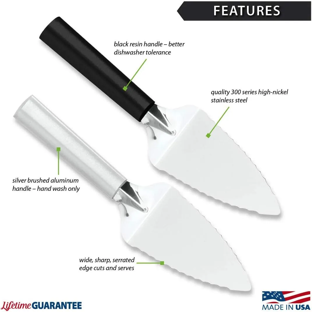 Rada Cutlery Serrated Pie Server, Black Handle, Pack of 2