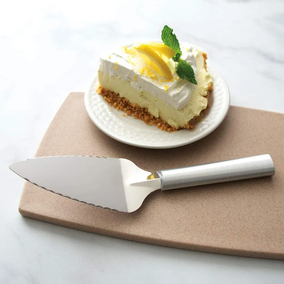 Rada Cutlery Serrated Pie Server, Made in USA, Silver Handle